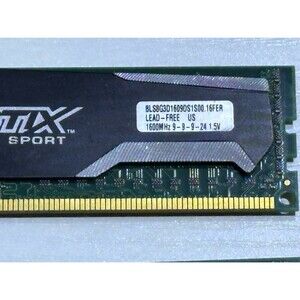 Crucial Ballistix Sport 8GB DDR3 RAM 1600 Untested
